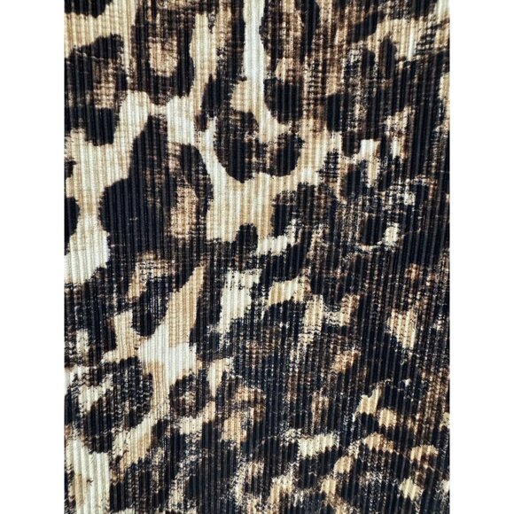 Connected Apparel Animal Leopard Print Bodre Tiered Dress Size 14 Evening Sheath - Picture 5 of 10